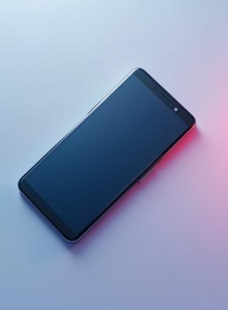 Product photography of a sleek smartphone on a gradient background